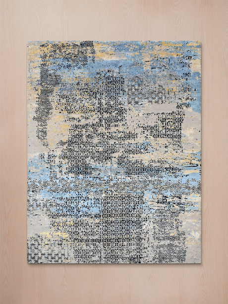 Alvren Hand-Knotted Wool & Bamboo Silk Rug - Grey