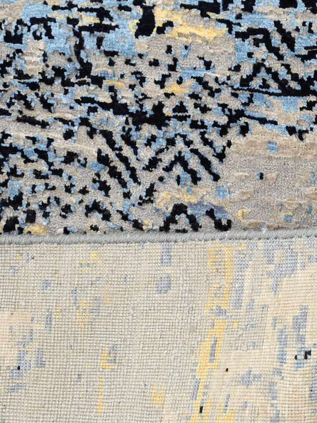 Alvren Hand-Knotted Wool & Bamboo Silk Rug - Grey