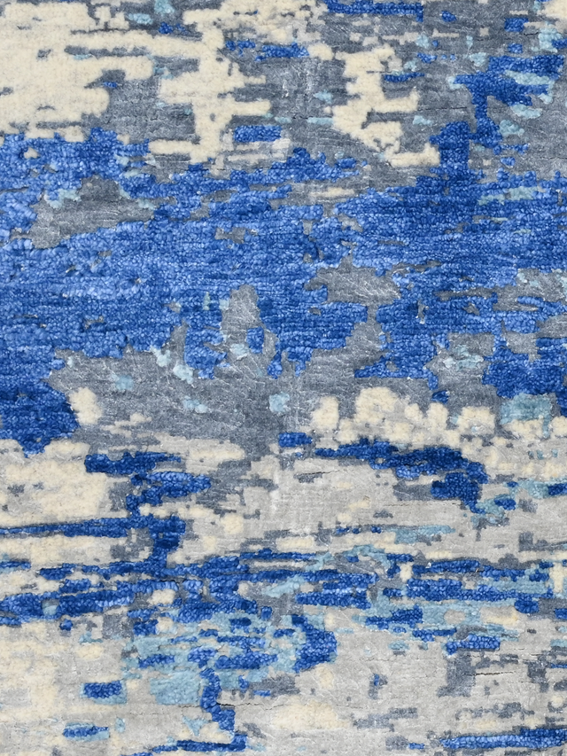 Avelin Hand-Knotted Wool & Bamboo Silk Rug - Grey