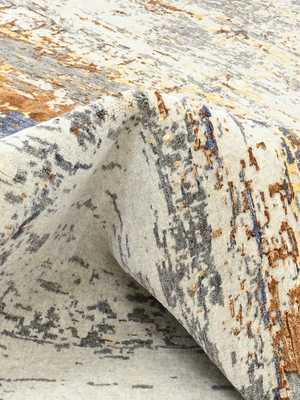 Sorell Hand-Knotted Wool & Bamboo Silk Abstract Rug - Grey