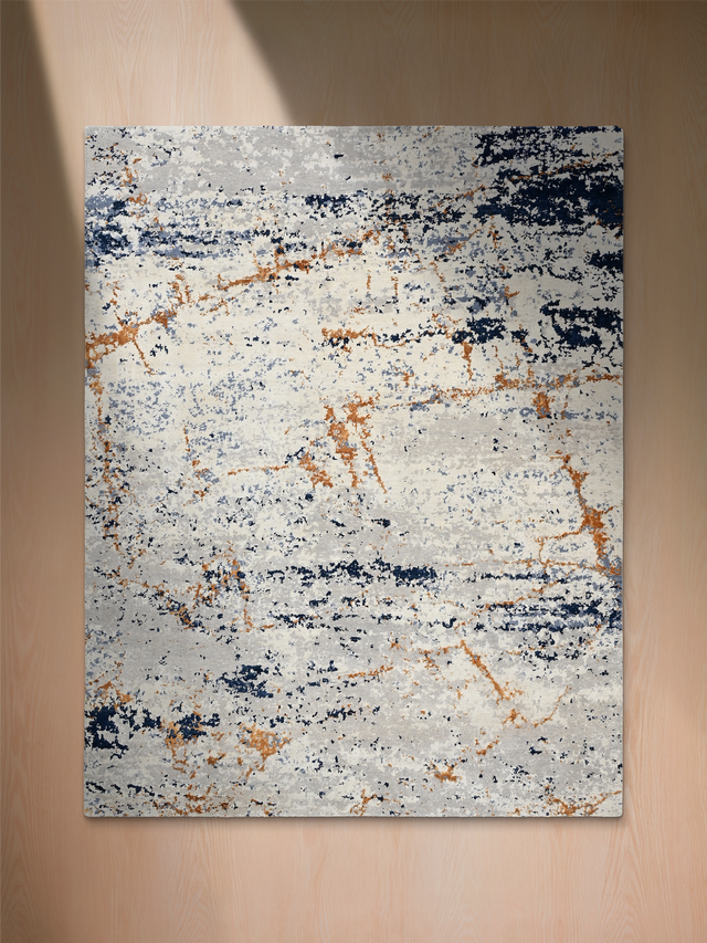 Novera Hand-Knotted Wool & Bamboo Silk Rug - Grey