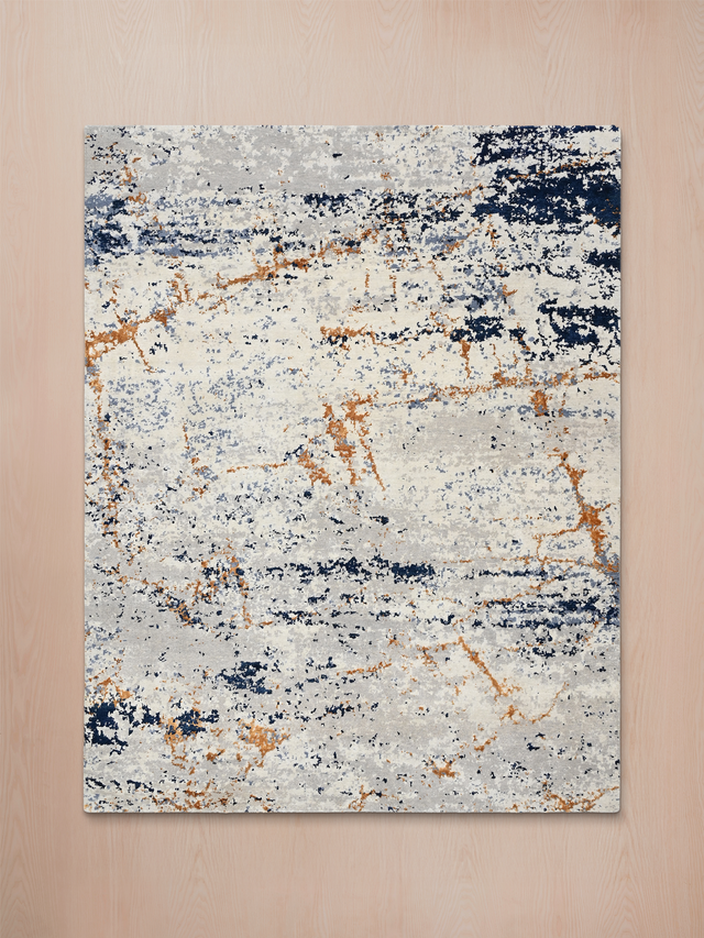 Novera Hand-Knotted Wool & Bamboo Silk Rug - Grey