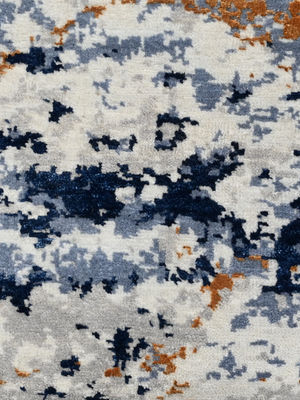 Novera Hand-Knotted Wool & Bamboo Silk Abstract Rug - Grey