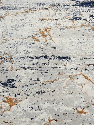 Novera Hand-Knotted Wool & Bamboo Silk Abstract Rug - Grey