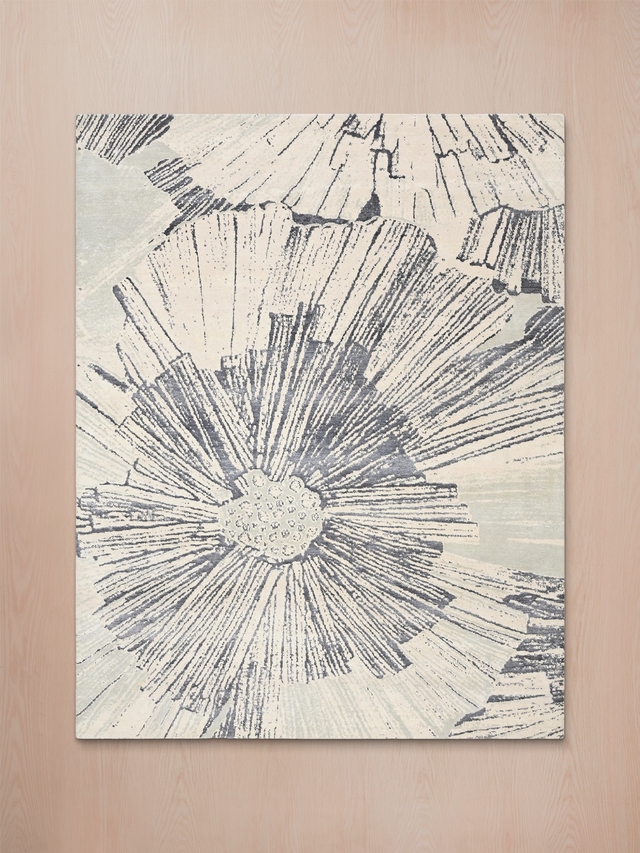 Cedral Hand-knotted Wool & Bamboo Silk Rug - Grey