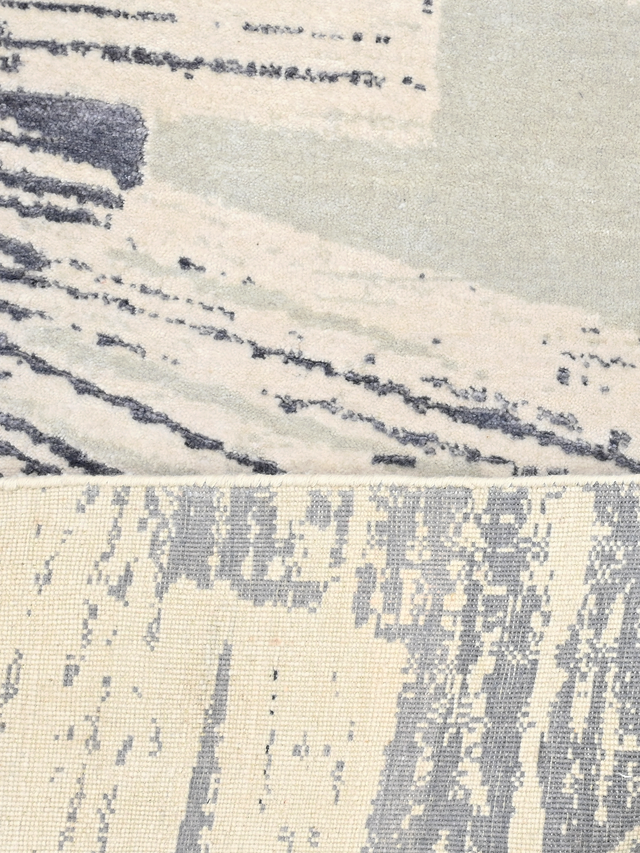Cedral Hand-knotted Wool & Bamboo Silk Rug - Grey