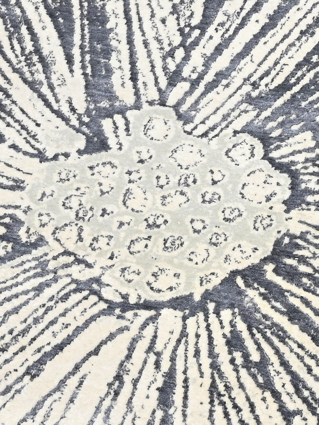 Cedral Hand-knotted Wool & Bamboo Silk Rug - Grey