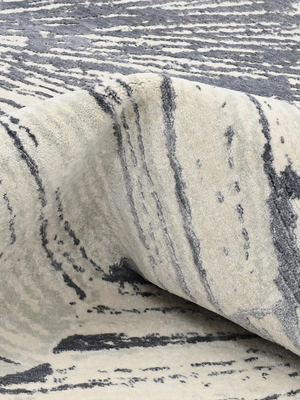 Cedral Hand-knotted Wool & Bamboo Silk Rug - Grey