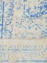 Samar Aqua Blue Wool & Bamboo Silk Hand-Knotted Rug