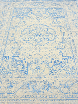 Samar Aqua Blue Wool & Bamboo Silk Hand-Knotted Rug