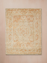 Samar Orange Wool & Bamboo Silk Hand-Knotted Rug
