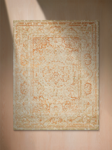 Samar Orange Wool & Bamboo Silk Hand-Knotted Rug