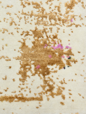 Caldra Hand-Knotted Wool & Bamboo Silk Abstract Rug - Off-White