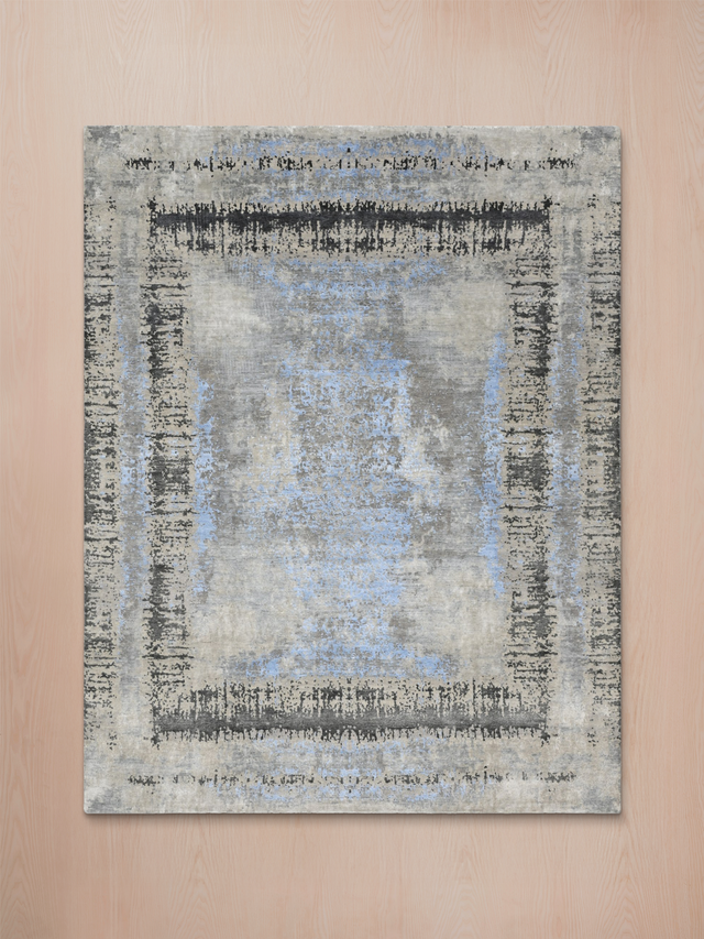 Veylan Hand-Knotted Wool & Bamboo Silk Rug - Grey