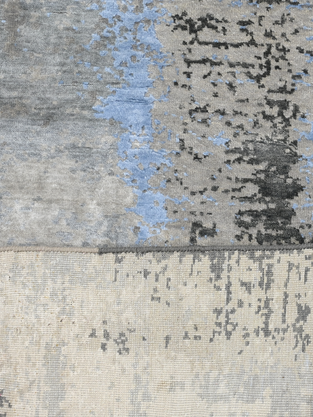 Veylan Hand-Knotted Wool & Bamboo Silk Rug - Grey