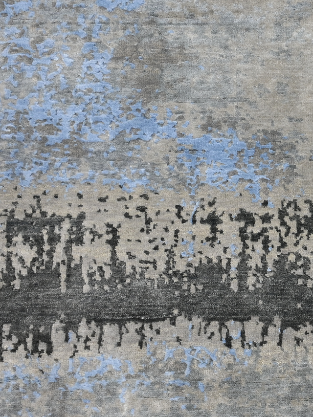 Veylan Hand-Knotted Wool & Bamboo Silk Rug - Grey