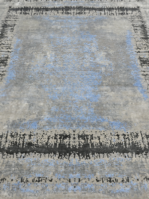 Veylan Hand-Knotted Wool & Bamboo Silk Rug - Grey