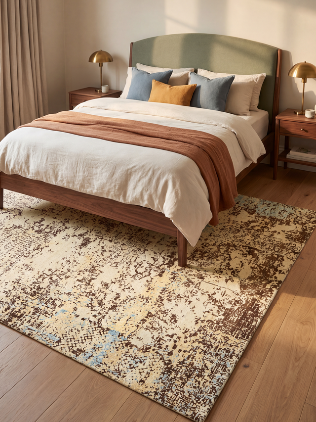 Sorevik Hand-Knotted Wool & Bamboo Silk Rug - Beige