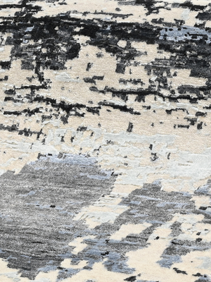 Mirell Hand-Knotted Wool & Bamboo Silk Abstract Rug - Grey