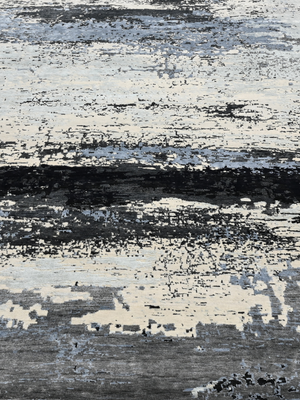 Mirell Hand-Knotted Wool & Bamboo Silk Abstract Rug - Grey