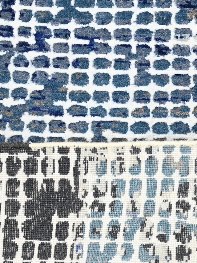 Elvian Hand-Knotted Wool & Bamboo Silk Rug - Blue