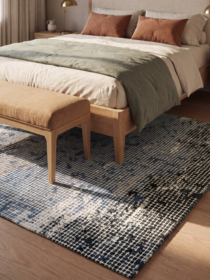 Elvian Hand-Knotted Wool & Bamboo Silk Rug - Blue