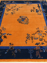 Elsira Hand-Knotted Wool & Bamboo Silk Rug - Orange