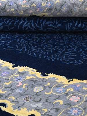 Mireya Hand-Knotted Wool & Bamboo Silk Oriental Rug - Blue