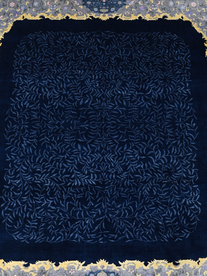 Mireya Hand-Knotted Wool & Bamboo Silk Oriental Rug - Blue