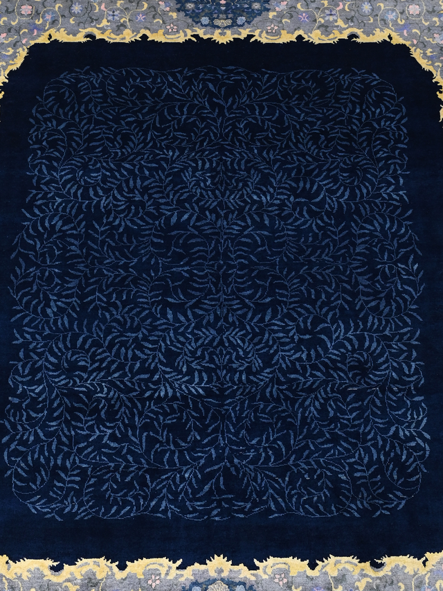 Mireya Hand-Knotted Wool & Bamboo Silk Rug - Blue