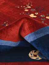 Rovira Hand-Knotted Wool & Bamboo Silk Rug - Burgundy