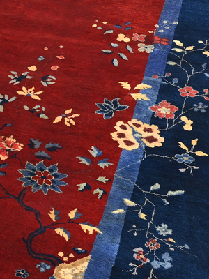 Rovira Hand-Knotted Wool & Bamboo Silk Oriental Rug - Burgundy