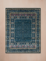 Tarev Hand-Knotted Wool & Bamboo Silk Rug - Teal Blue
