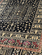 Tarev Hand-Knotted Wool & Bamboo Silk Rug - Black