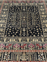 Tarev Hand-Knotted Wool & Bamboo Silk Rug - Black
