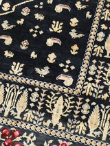 Tarev Hand-Knotted Wool & Bamboo Silk Rug - Black