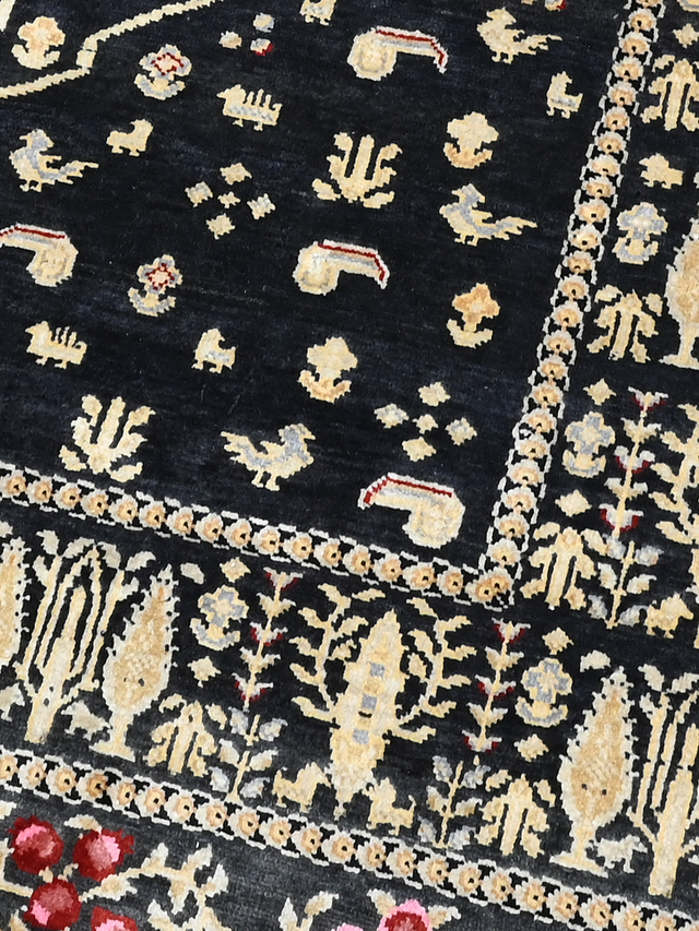 Tarev Hand-Knotted Wool & Bamboo Silk Rug - Black