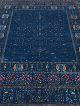 Tarev Hand-Knotted Wool & Bamboo Silk Rug - Royal Blue