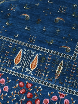 Tarev Hand-Knotted Wool & Bamboo Silk Rug - Royal Blue
