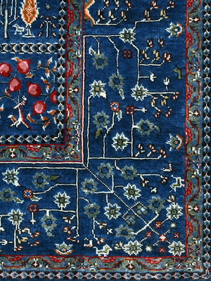 Tarev Hand-Knotted Wool & Bamboo Silk Persian Rug - Royal Blue