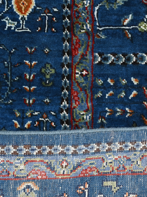 Tarev Hand-Knotted Wool & Bamboo Silk Persian Rug - Royal Blue
