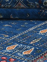 Tarev Hand-Knotted Wool & Bamboo Silk Rug - Royal Blue