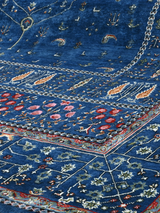 Tarev Hand-Knotted Wool & Bamboo Silk Rug - Royal Blue