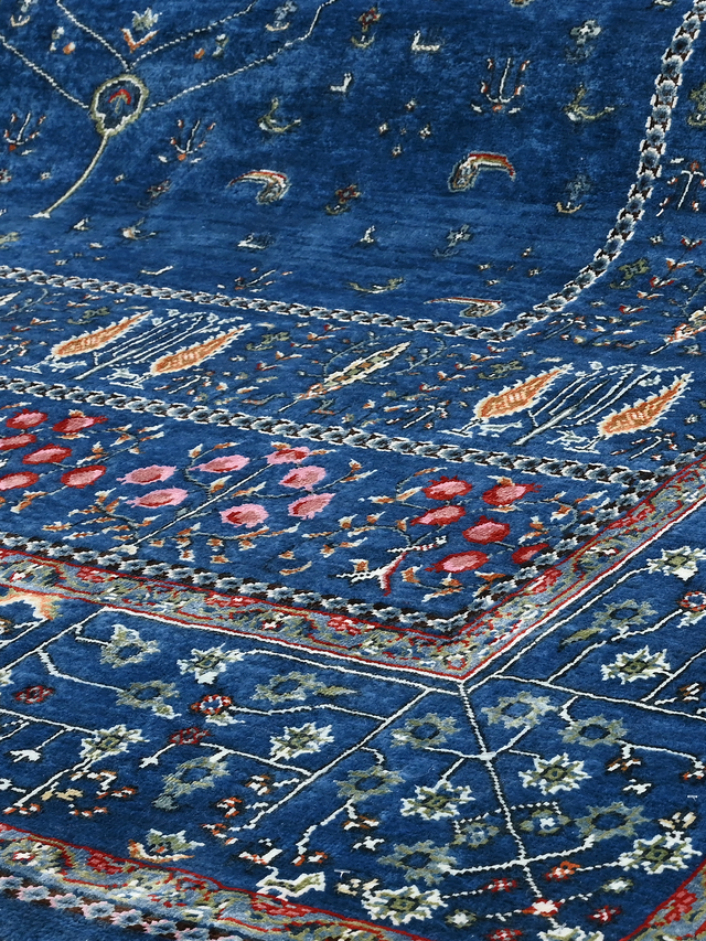 Tarev Hand-Knotted Wool & Bamboo Silk Rug - Royal Blue