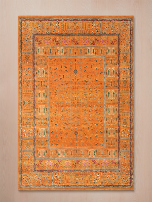 Tarev Hand-Knotted Wool & Bamboo Silk Persian Rug - Orange