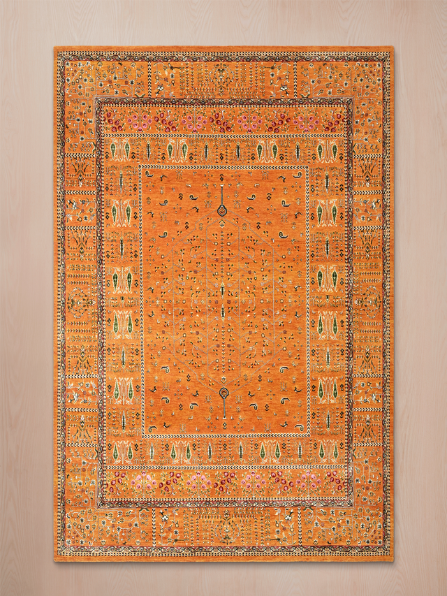 Tarev Hand-Knotted Wool & Bamboo Silk Rug - Orange