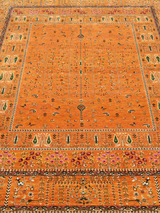 Tarev Hand-Knotted Wool & Bamboo Silk Rug - Orange
