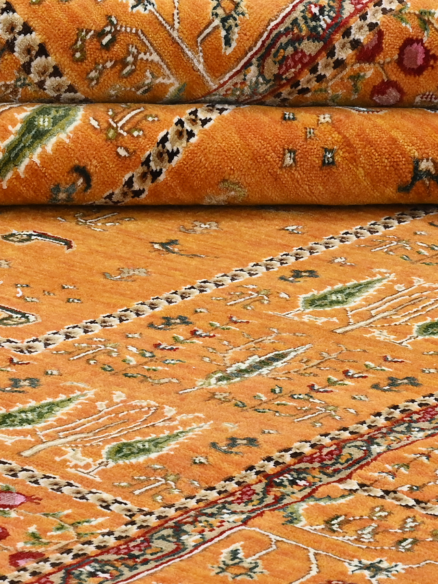 Tarev Hand-Knotted Wool & Bamboo Silk Rug - Orange
