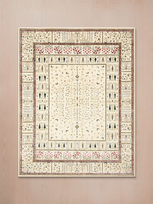 Tarev Hand-Knotted Wool & Bamboo Silk Persian Rug - Off White