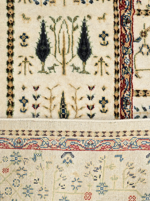 Tarev Hand-Knotted Wool & Bamboo Silk Persian Rug - Off White